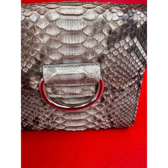 Little Liffner Embossed Small Gray Crossbody Shoulder Bag Made In Italy - Picture 3 of 16